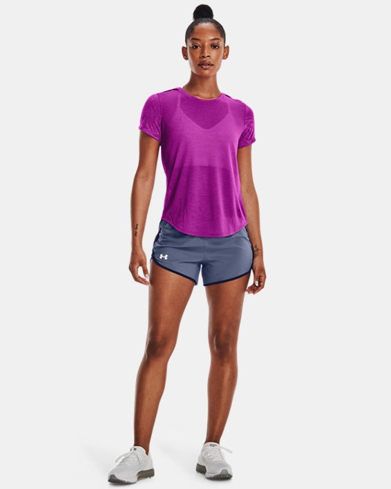 Women's UA Fly-By 2.0 Shorts, Purple, pdpMainDesktop image number 2